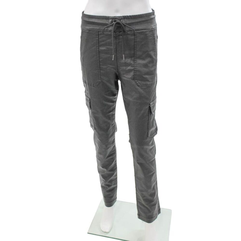Flog Womens Cargo Pants Gray Cotton Drawstring Size 28